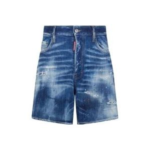 Dsquared2 Blauwe Denim Bermuda Shorts , Blue , Heren , Maat: L