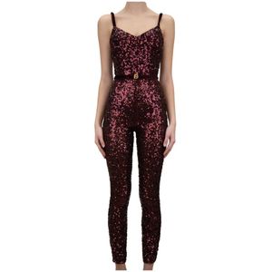 Elisabetta Franchi, Dames, Jumpsuits & Playsuits, Paars, Maat: XS Polyamide,