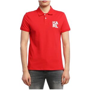Karl Lagerfeld, Heren, Tops, Rood, Maat: 2XL Katoen,