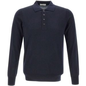 Paolo Pecora, Heren, Truien, Blauw, Maat: M Wol,