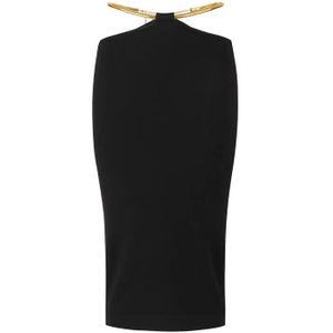 Elisabetta Franchi, Dames, Rokken, Zwart, Maat: XS Viscose,