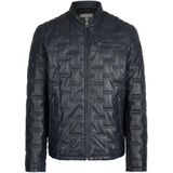 Bugatti - Gewatteerd Leren Jack - Blauw - Heren
