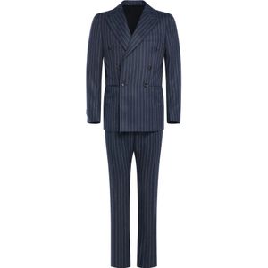 Franzese Collection, Heren, Pakken, Blauw, Maat: M Wol,