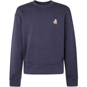 Maison Kitsuné, Heren, Sweatshirts & Hoodies, Blauw, Maat: L Katoen,