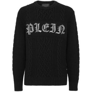 Philipp Plein, Heren, Truien, Zwart, Maat: S Wol,
