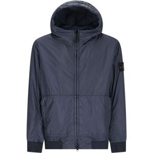 Stone Island, Heren, Jassen, Blauw, Maat: L Polyamide,