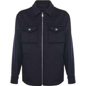 Giuliano Galiano, Heren, Jassen, Blauw, Maat: L Wol,