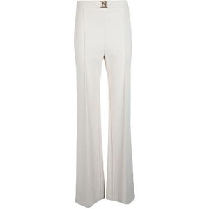 Elisabetta Franchi, Dames, Broeken, Beige, Maat: XL Poliester,