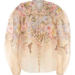 Zimmermann, Dames, Blouses & Shirts, Veelkleurig, Maat: S Linnen,