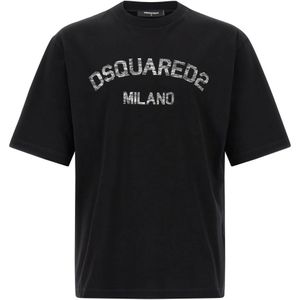 Dsquared2 - Faded Milano T-Shirt - Zwart - Heren - Katoen