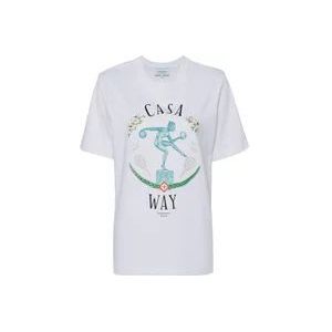 Casablanca Marmeren Standbeeld T-Shirt , White , Heren , Maat: M