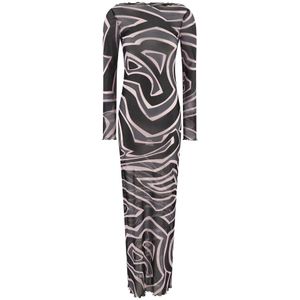 Pucci, Dames, Jurken, Veelkleurig, Maat: L Tulle,