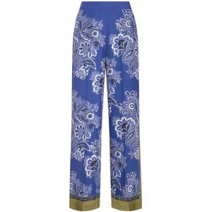 Etro, Dames, Broeken, Blauw, Maat: L Zijde,