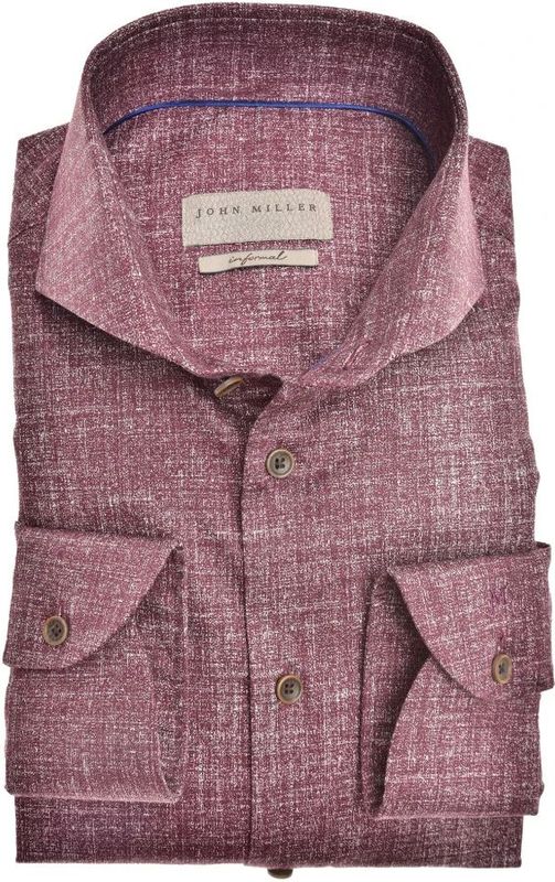 John Miller - Bordeaux - Overhemden - Lange Mouwen - Katoen