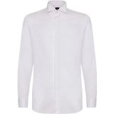 Boggi Milano - Slim Fit Katoen Satijnen Overhemd - Wit