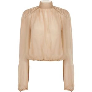 Nina Ricci, Dames, Blouses & Shirts, Beige, Maat: 2XS Zijde,