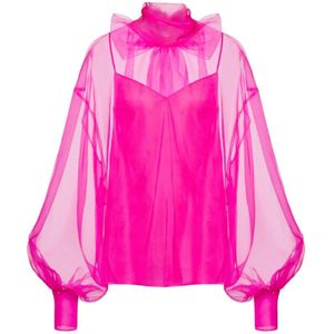 Valentino, Dames, Blouses & Shirts, Roze, Maat: 2XL Zijde,