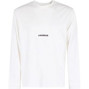 A Paper Kid, Heren, Tops, Wit, Maat: M Jersey,