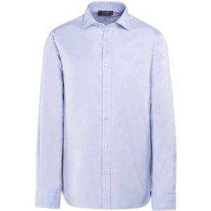 Moorer, Heren, Overhemden, Blauw, Maat: XL Katoen,