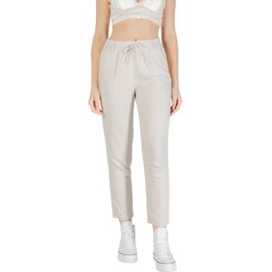 Only, Dames, Broeken, Beige, Maat: L L30 Linnen,