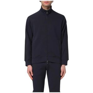 Emporio Armani, Heren, Sweatshirts & Hoodies, Blauw, Maat: XL Katoen,