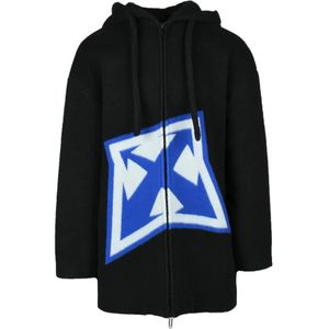 Off White, Heren, Sweatshirts & Hoodies, Zwart, Maat: L Wol,