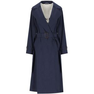 Weekend Max Mara, Dames, Mantels, Blauw, Maat: XS Katoen,