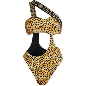 Versace, Dames, Badkleding, Geel, Maat: M Leer,