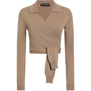 Dolce & Gabbana, Dames, Truien, Bruin, Maat: XS Kasjmier,