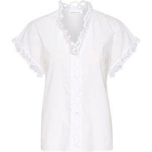 Karen by Simonsen, Dames, Blouses & Shirts, Wit, Maat: M Katoen,