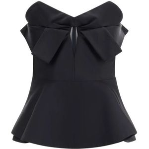 Alexander McQueen, Dames, Tops, Zwart, Maat: S Leer,