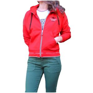 Aeronautica Militare, Dames, Sweatshirts & Hoodies, Rood, Maat: M Katoen,