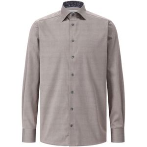 Eton, Heren, Overhemden, Bruin, Maat: L Katoen,