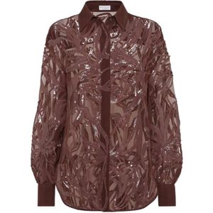 Brunello Cucinelli, Dames, Blouses & Shirts, Rood, Maat: S Zijde,