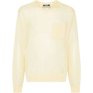Jacquemus, Heren, Truien, Geel, Maat: S Viscose,