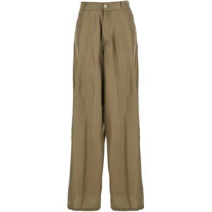 Jucca, Dames, Broeken, Groen, Maat: 2XS Zijde,