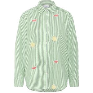 Saint Tropez - Blouse - Groen - Met Lange Mouwen - Geborduurde Details