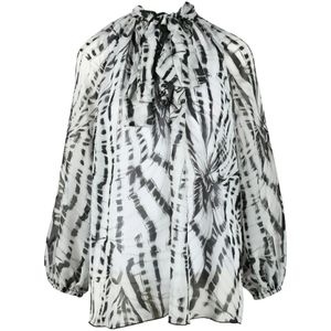 Msgm, Dames, Blouses & Shirts, Veelkleurig, Maat: L Chiffon,