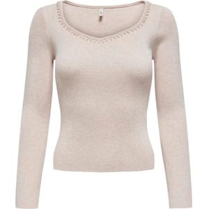 Only, Dames, Truien, Beige, Maat: S Viscose,