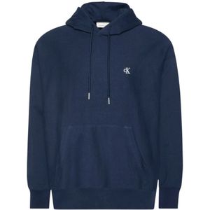 Calvin Klein Jeans, Heren, Sweatshirts & Hoodies, Blauw, Maat: 2XL Katoen,