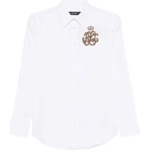 Ralph Lauren - Straight Fit Logo Shirt - Blouse - Wit - Katoenmix met Stretch