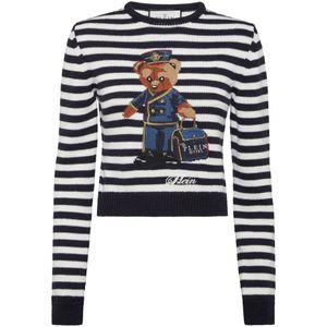 Philipp Plein, Dames, Truien, Blauw, Maat: M Wol,