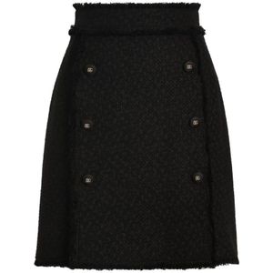 Dolce & Gabbana, Dames, Rokken, Zwart, Maat: S Tweed,