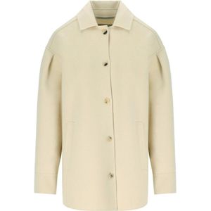 Max Mara, Dames, Jassen, Beige, Maat: L Katoen,