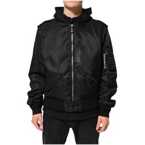 Dolce & Gabbana, Heren, Jassen, Zwart, Maat: XL Katoen,