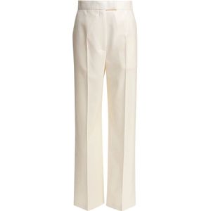 Alexander McQueen, Dames, Broeken, Wit, Maat: 2XS Wol,