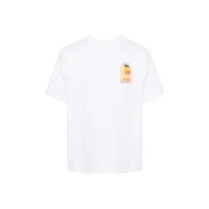Casablanca Heren T-Shirt Stampa 001-23 , White , Heren , Maat: M