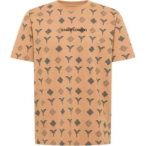 Carlo Colucci - Logo Print T-Shirt - Bruin - Heren