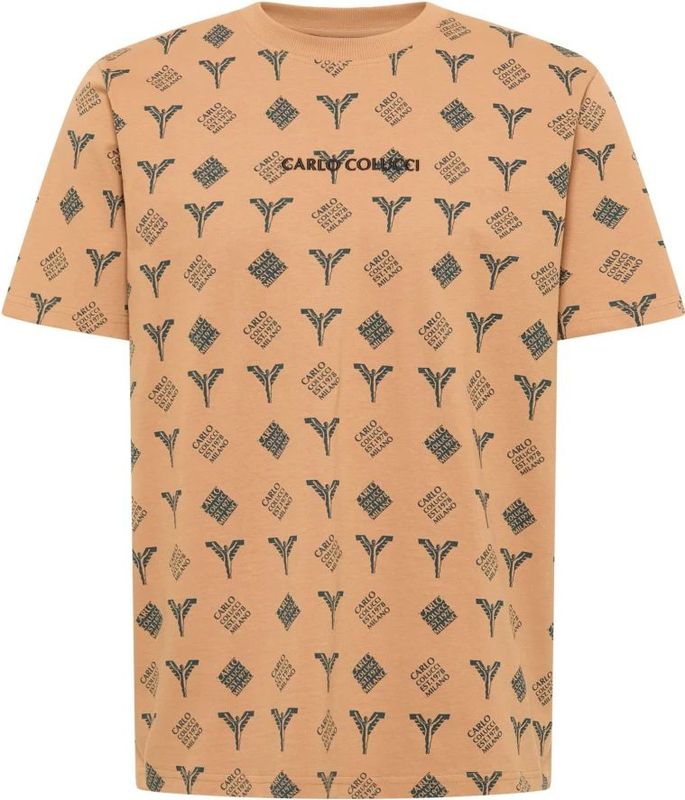 Carlo Colucci - Logo Print T-Shirt - Bruin - Heren