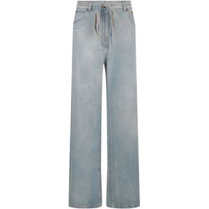 Msgm - Lichtblauwe Straight Jeans - Katoen